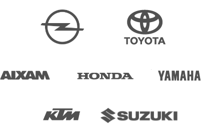 Aixam, Honda, KTM, Opel, Suzuki, Toyota, Yamaha